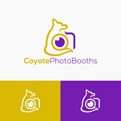 Logo Design for Coyote Photo Booths branding camera commission coyote design freelance work graphic design logo logo design branding photography vector