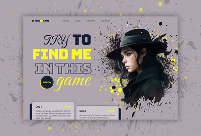 Website game to find friends ai concept design game landing site ui visual webdesign website