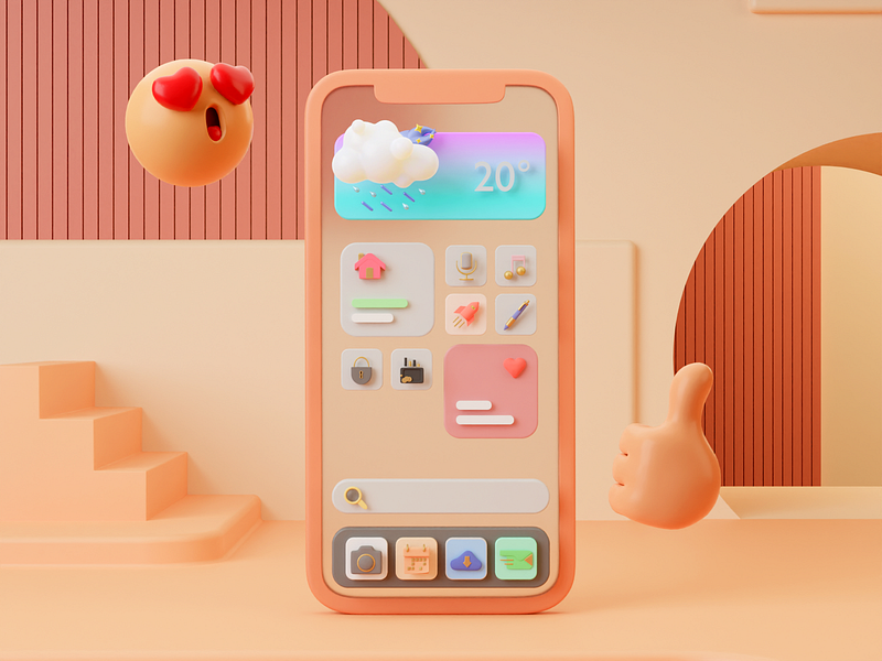 3D UI screen with 3D emojis 3d 3d emoji 3d emoticon 3d mockup 3d ui blender branding cute design emoji emoticon exploration graphic design illustration illustrations library resources studio ui