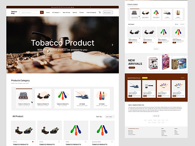 E-Commerce - Tobacco Product design ecommers homepage new arivvals shop tabacco product ui ui design uiux uiuxdesign website