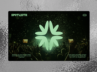Spotlight entertainment dark ui design green pallete logo main page site ui vector web web screen