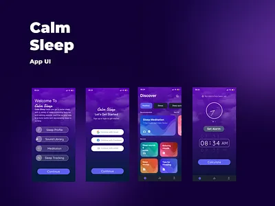 calm sleep app branding graphic design logo ui