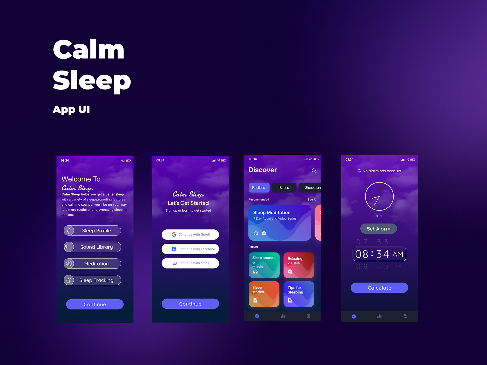 calm sleep app by Karanveer on Dribbble