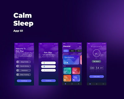 calm sleep app branding graphic design logo ui