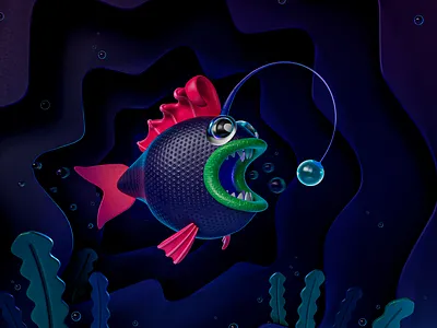 Desperate attempt 3d cartoon cinema 4d fish graphic design modeling redshift