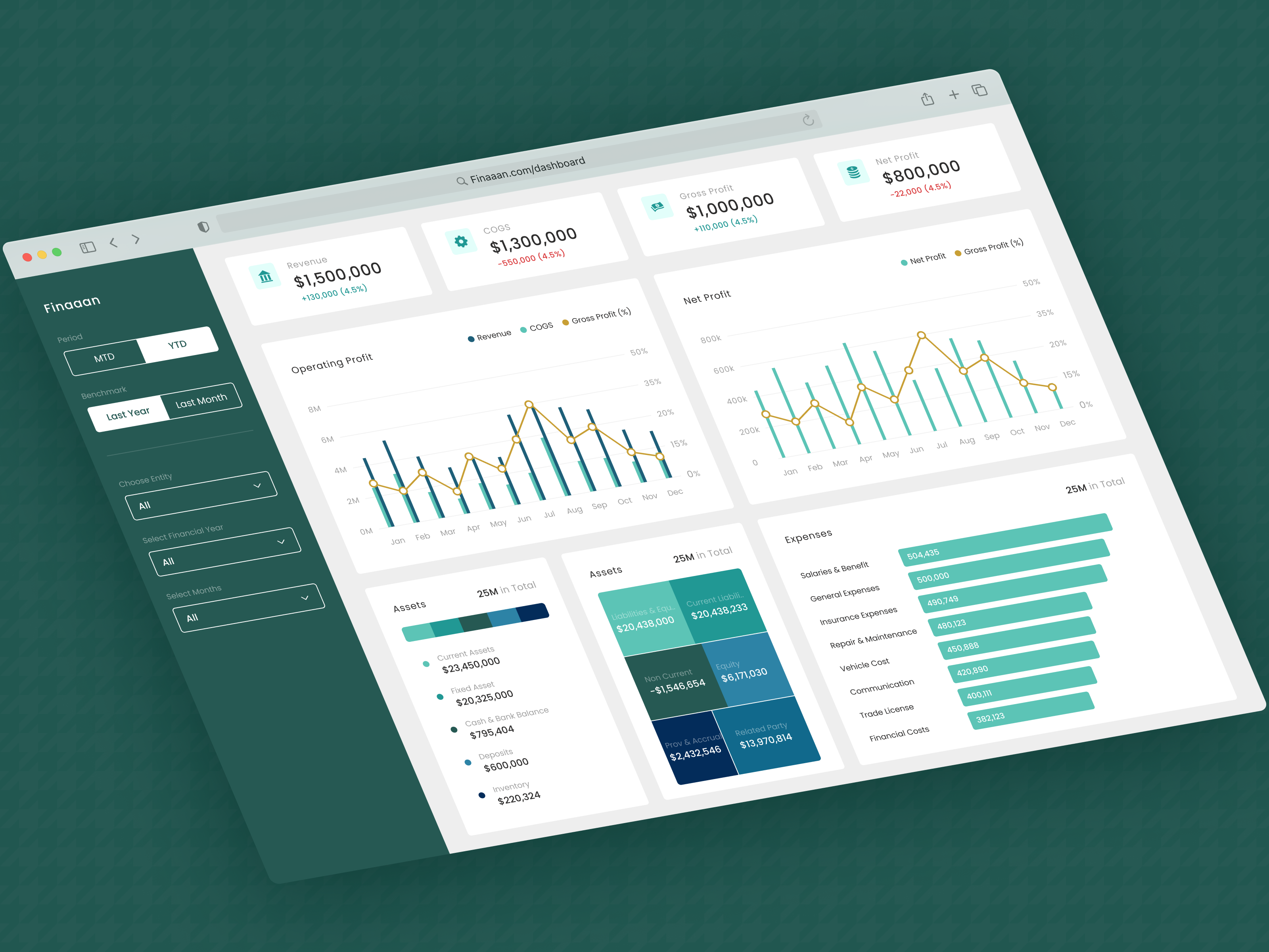 Finaaan - Financial Dashboard for power Bi Exploration b2b dashboard enterprise finance sass ui ux