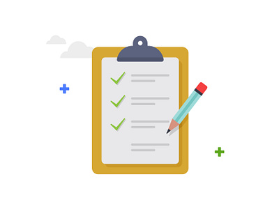 Checklist on clipboard, successful completion business tasks 👇 illustration