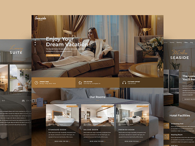 Seaside Hotel Booking Website clean creative design hotel website interface layout minimal tourism vacation web design website