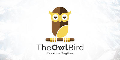 Creative The Owl Bird Logo Design characters education guru knowledge learning owl