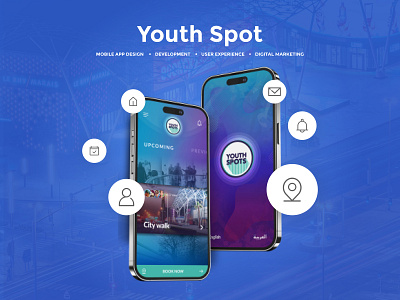 Youth Spot | Android & iOS | Design & Development branding graphic design logo design mobile app design mobile app development motion graphics web development