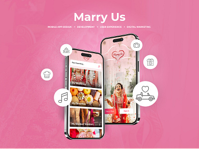 Marry Us | Android & iOS | Dsign & Development branding design graphic design illustration logo logo design ui vector web design web development