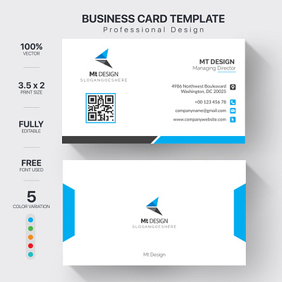 Modern business cards template with 5 color variation branding card design graphic design illustration logo v card vector visiting card