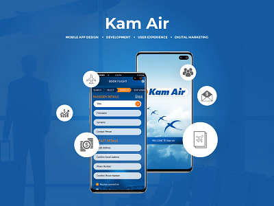 Kam Air | Android & iOS | Design & Development branding design graphic design illustration logo logo design mobile app design mobile development vector web design web development