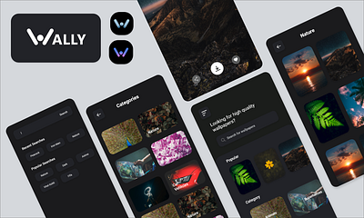 Wally app graphic design mobile ui ui ux wallpaper