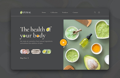 Natural cosmetics web design cosmetic design main screen ux uxui designer web design web designer
