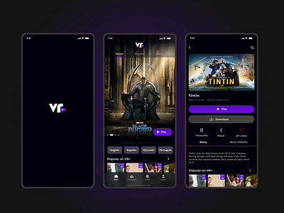 Vrott - online streaming platform branding designthinking logo mobiledesign movieapp productdesign prototyping tvapp userexperience userinterface visual design webdesign wireframe