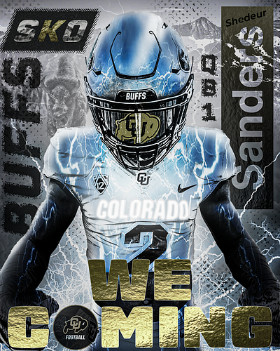 We Coming coach prime colorado colorado buffaloes composition graphic design illustration recruiting graphics shedeur sanders sports graphics