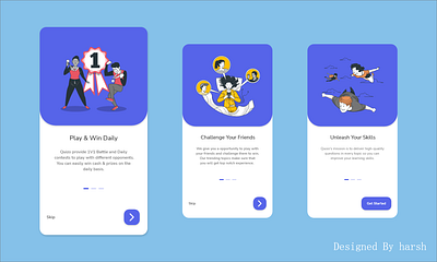 Onboarding Screens - Mobile UI app mobile onboarding quiz ui