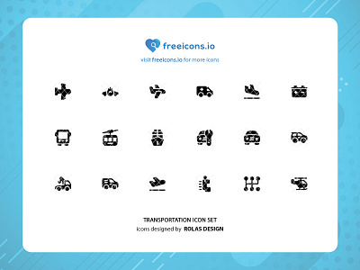 TRANSPORTATION ICON SET branding design free icons graphic design icon illustration logo logo design ui vector vector logo web