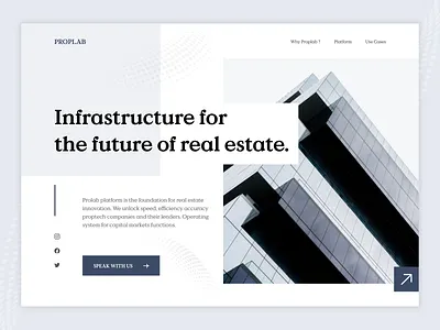 Proplab - Real Estate Website Header design header hero section landing page marketing minimal real estate website white