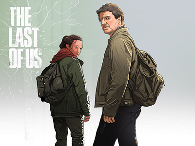 Joel & Ellie digital illustration hbo series illustration illustration art illustrations illustrator joel and ellie the last of us vector illustration