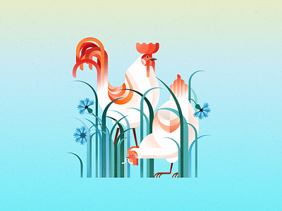 One more piece of nature affinity designer character chicken design flat graphic design illustration nature nature illustration nature poster poster rooster vector vector art vector illustration