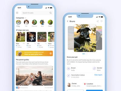 Pet adoption app: Details screen UI mobile ui mobileapp petadoptionapp ui user interface