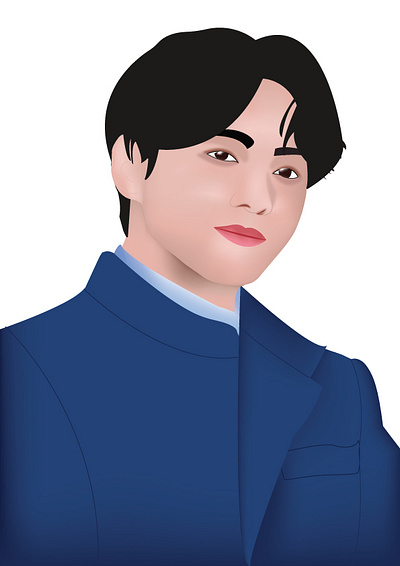 Portrait Illustration adobe illustrator graphic design jungkook of bts portrait illustration