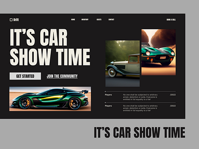 Drift: It's car show time app brand branding design illustration ui ui ux ux web web design web development website