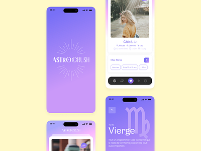 astrocrush app astrology crush date dating love mobile ui