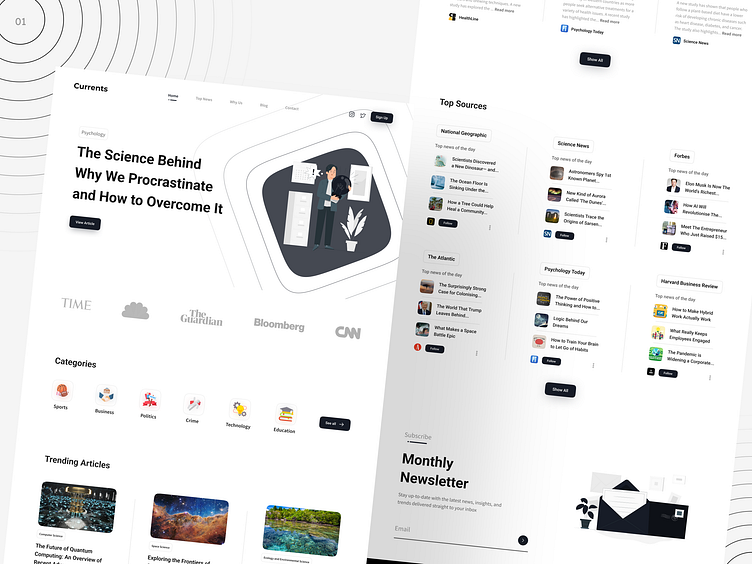 Landing Page UI/UX Design for News Website. by Sahil Mondal ...