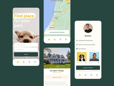 Place for pets branding dailyui dailyuichallenge design figma home map pet pets search show ui