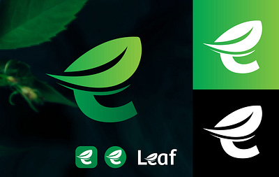 Letter e Leaf Logo brand branding design e e mark eco flat graphic design green icon leaf logo logo design logo inspire logo mark logo type logos nature typography vector