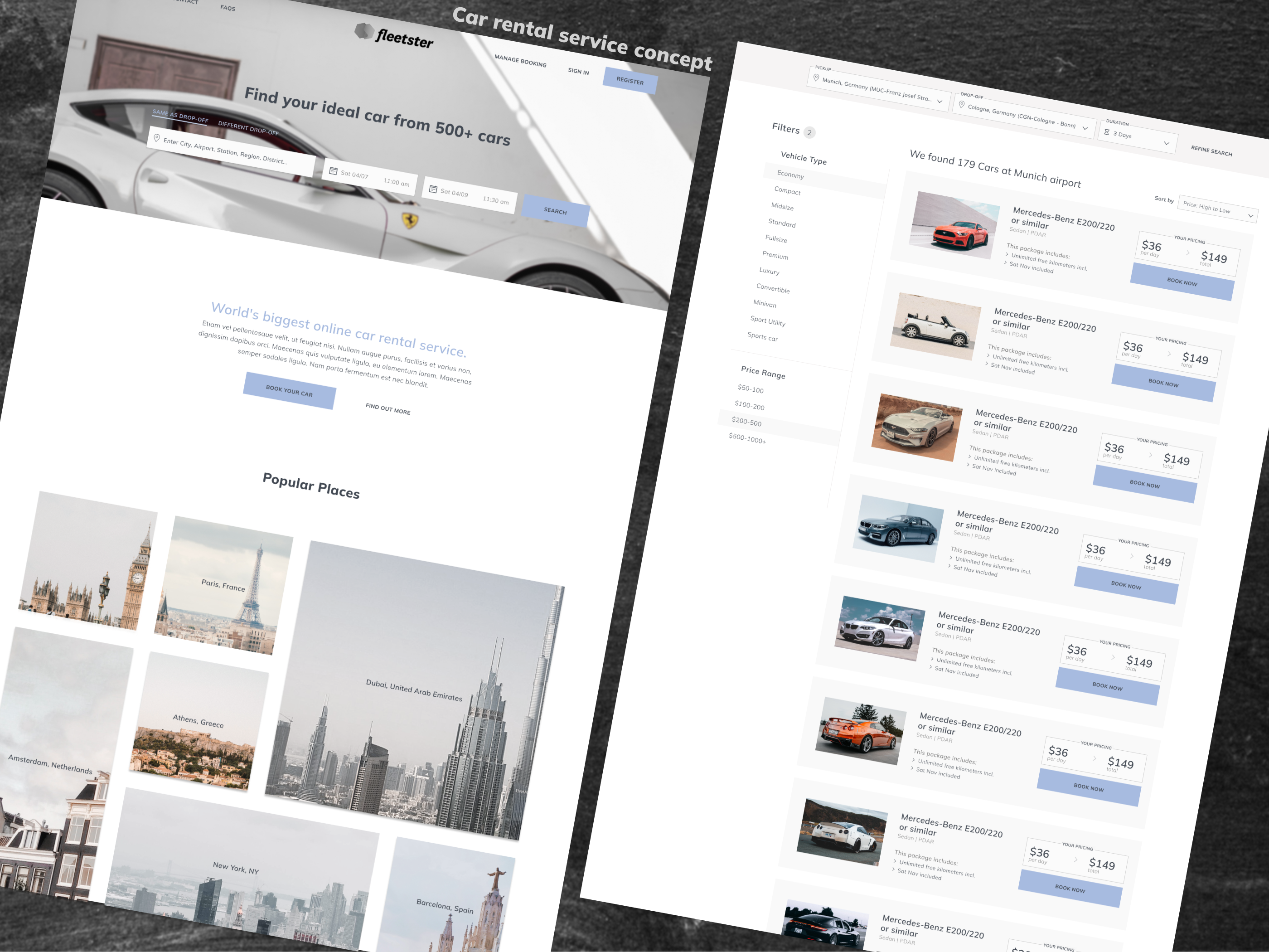Car rental service concept