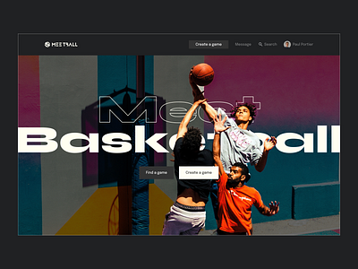 MeetBall🏀 basketball branding dailyui dailyuichallenge design desktop figma landing sport ui