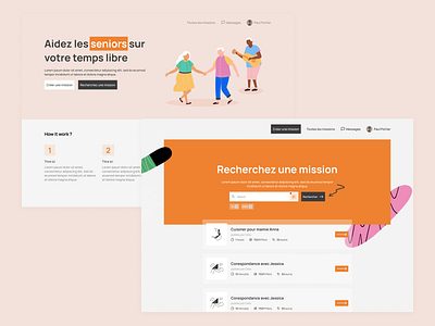 Make Mamie Great Again blur dailyui dailyuichallenge design desktop figma flat illustration landing old orange senior ui