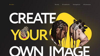 The first screen for the studio brader afrolocons braids design designer desing figma instadesign ui uxui designer web design web designer