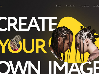 The first screen for the studio brader afrolocons braids design designer desing figma instadesign ui uxui designer web design web designer