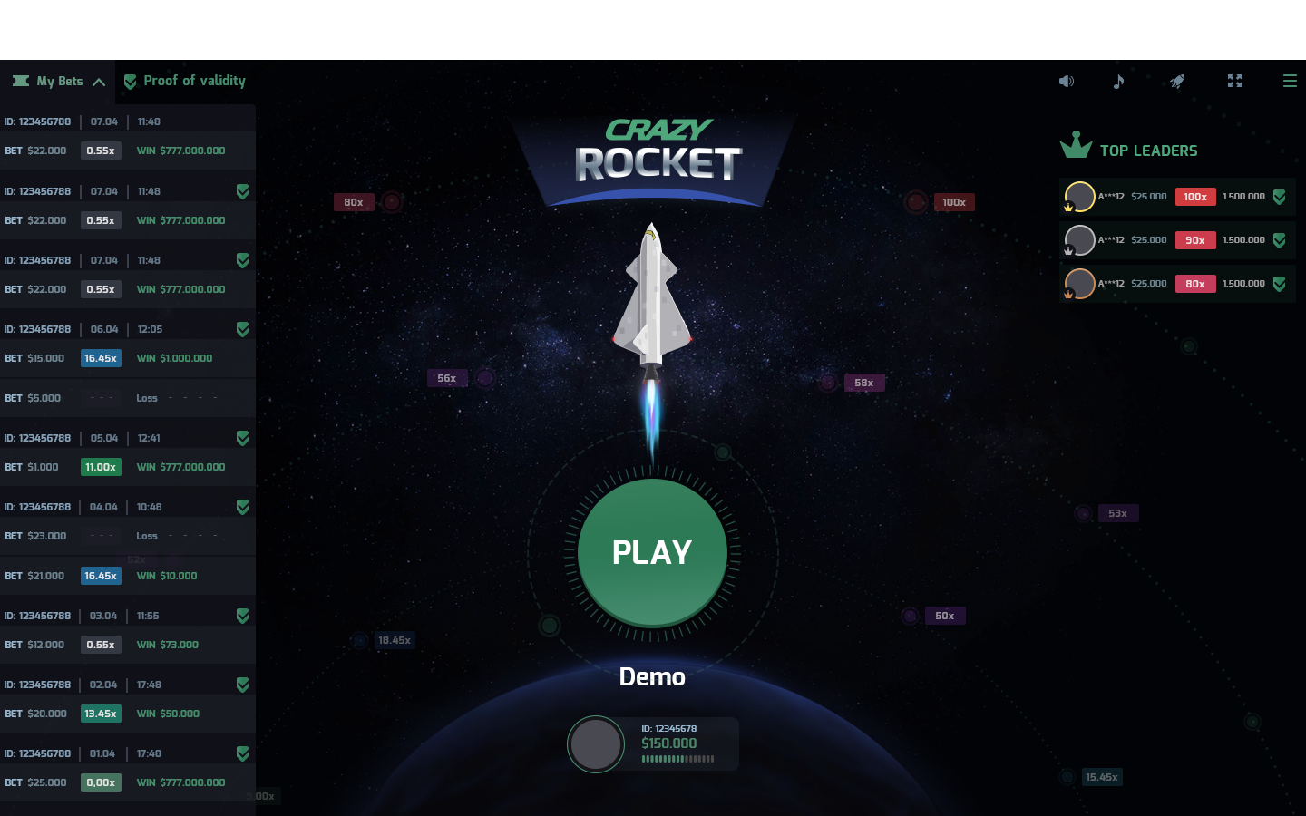Crazy Rocket Game app design illustration ui ux vector