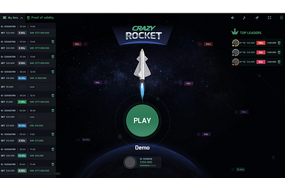 Crazy Rocket Game app design illustration ui ux vector