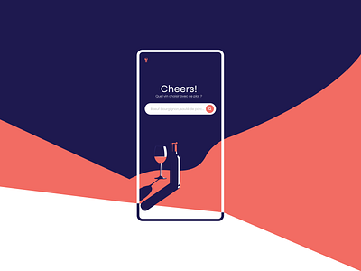 Cheers app branding colors dailyui dailyuichallenge design figma illustration mobile ui wine