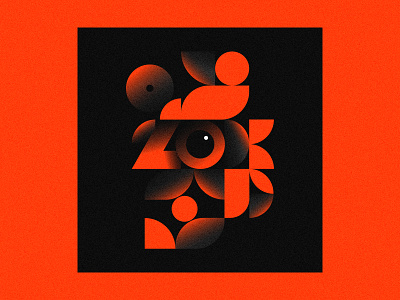 36 Days 2021 / Poster 01 36days 36daysoftype animal bird circle eye flat font graphic design illustration letters numbers poster rooster shapes texture type type design typography