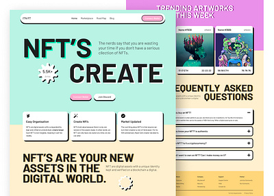 UI landing Page NFT Website Design creative figma landing page nft ui uiux ux web design website