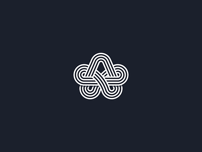Logomark "A" a bold branding complex lettering logo stripes