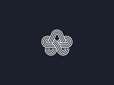 Logomark "A" a bold branding complex lettering logo stripes