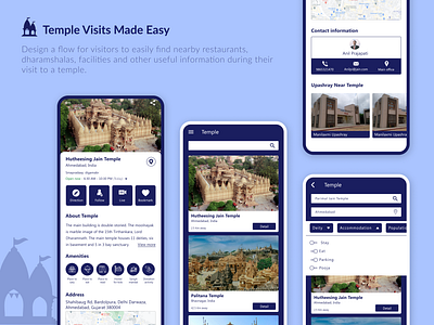 🛕Temple Visits Made Easy creativeprocess designinspiration digitalart discoverindia facilities graphicdesign hasslefree nearbyrestaurants spiritualexperience templetourism templevisit tourism travelhacks travelinspiration uiux