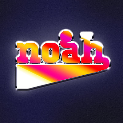 Noah Logotype Chrome v.1 branding chrome custom design elegant fresh graphic design high komorowski letters light logo logotype metal metallic noise typography vetor video vivid