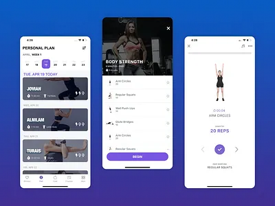 Fitness Mobile App app appdesign design mobileapp mobileappdesign ui uidesign ux uxdesign