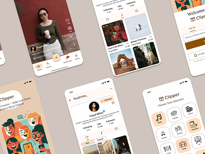 Clipper: Social Media App artanddesign creativeculture designapp designcommunity designeducation designexperimentation designexploration designforgood designimpact designinnovation designinspiration designprocess designstrategy designthinking designthinkingprocess designtips digitalart graphicdesign uiuxdesign visualstorytelling