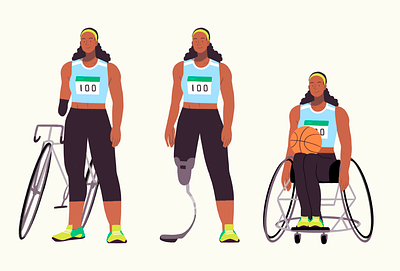 Disability Classifications Illustration athlete athletes basketball black woman blades character design cycling cyclist digital illustration disabilities diversity editorial illustration illustration illustration art illustrator inclusion limb difference sport wheelchair wheelchair basketball